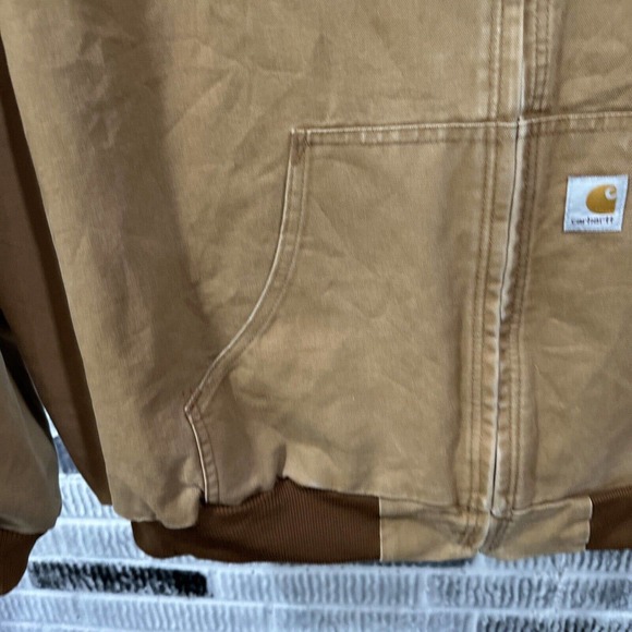 Vintage Carhartt Jacket Mens 4XL Brown Duck J131 Hoodie Union Michigan‎ USA VGC - Picture 5 of 16